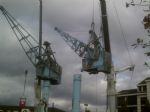 Salford Quays Cranes Demolition